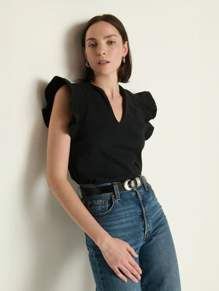 Nation Ltd. Christa Ruffle Sleeve Top