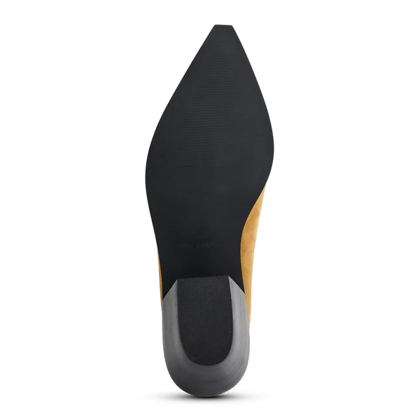 Yosi Samra Savile Pointed Toe Mule in Whiskey Suede