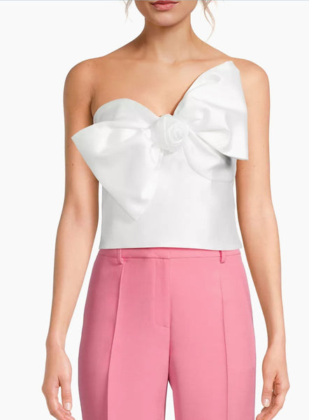 Hutch Bow Flower Strapless Top