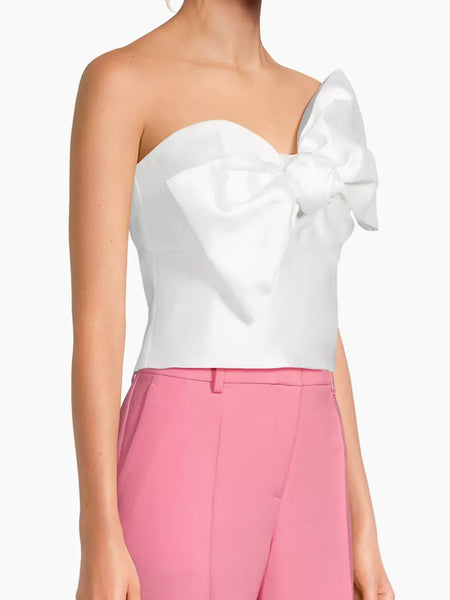 Hutch Bow Flower Strapless Top