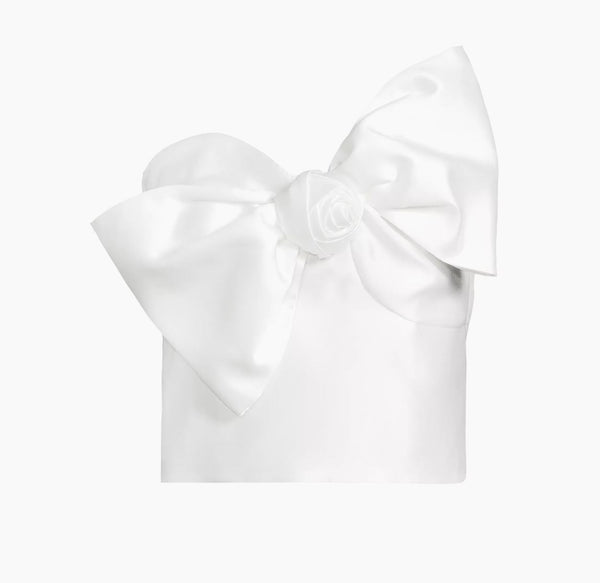 Hutch Bow Flower Strapless Top