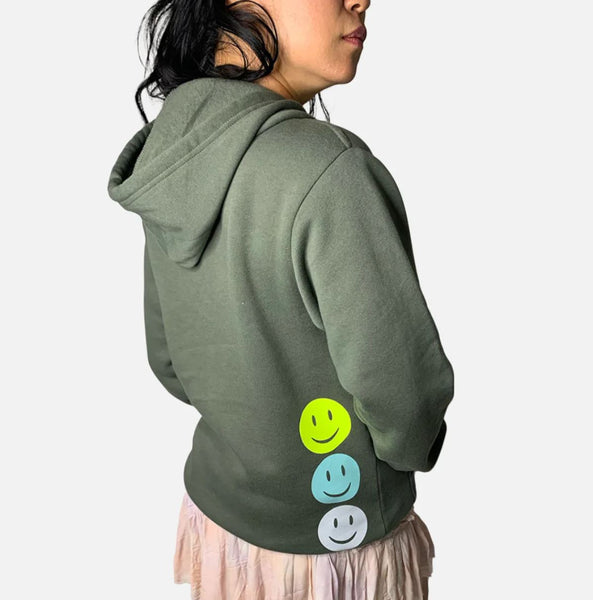 Style Reform Dotty Olive Hoodie Sweatshirt-Smiles