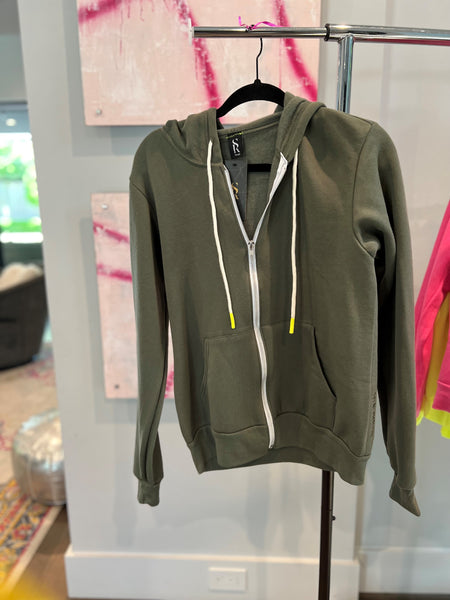 Style Reform Dotty Olive Hoodie Sweatshirt-Smiles
