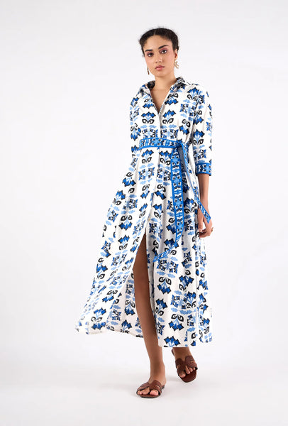 Beyond By Vera Emily Dress-Papillon Cobalt