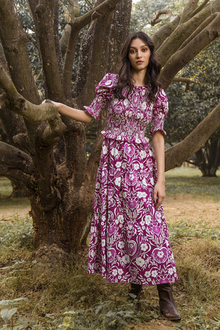 Beyond by Vera Klara Dress-Orchard Purple