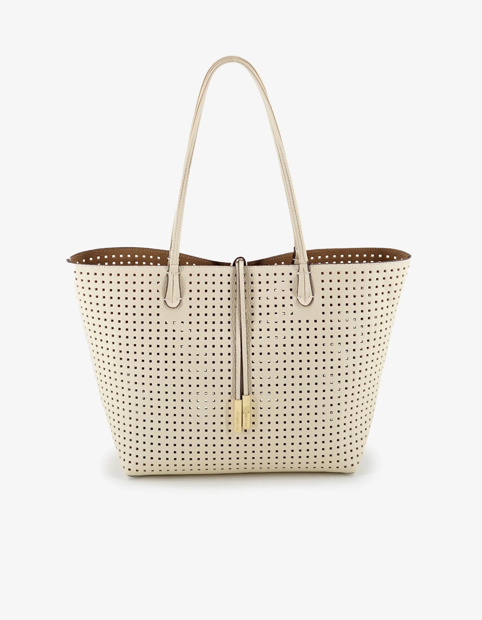 Remi Reid Departure Perforated Tote-Cream