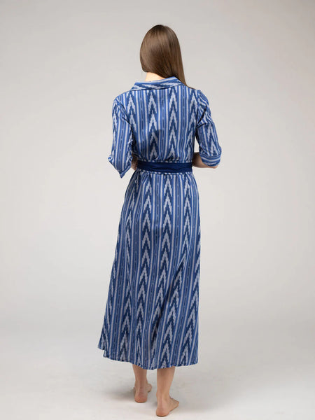 Beau & Ro Eloise Dress - Blue Ikat