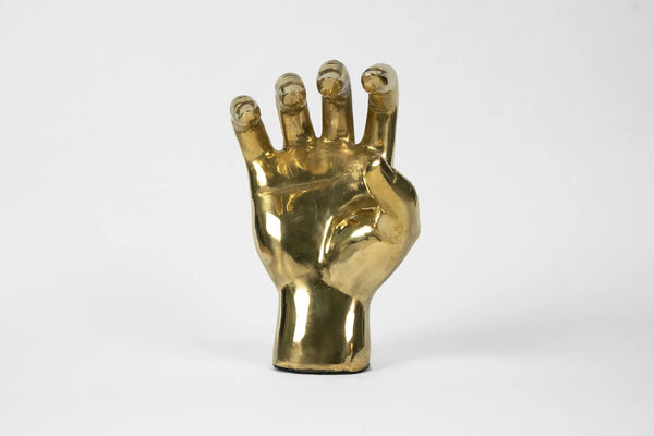 PRIZE Bear Claw Hand Sign Sculpture in Brass