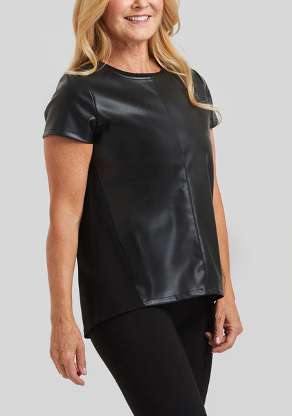 Peace of Cloth Noa Faux Leather Front Top