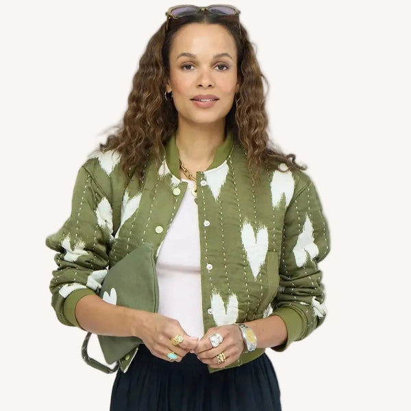 Kerri Rosenthal Ikat Heart Bomber