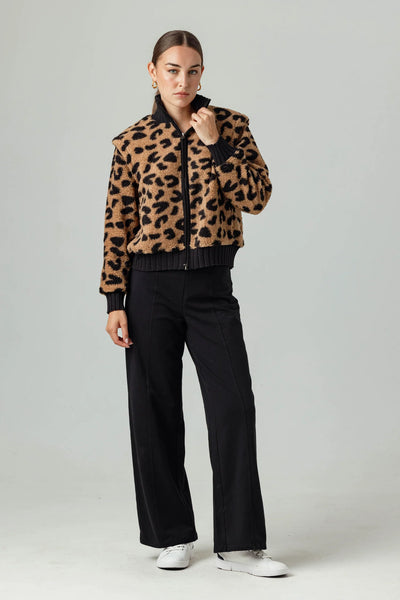 Sundays Kaida Leopard Sherpa Jacket