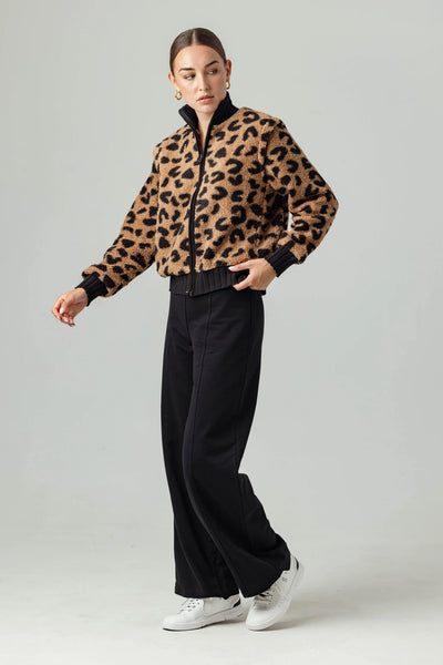 Sundays Kaida Leopard Sherpa Jacket