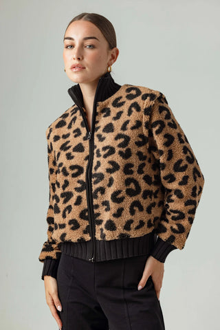 Sundays Kaida Leopard Sherpa Jacket