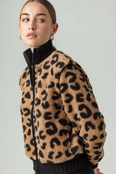 Sundays Kaida Leopard Sherpa Jacket