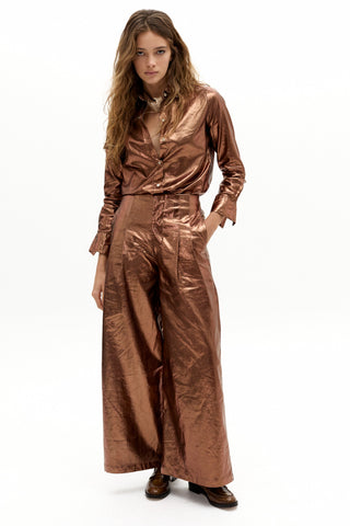 Lanhtropy Culotte Metallic Linen Pants