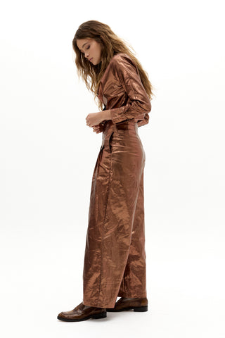 Lanhtropy Culotte Metallic Linen Pants