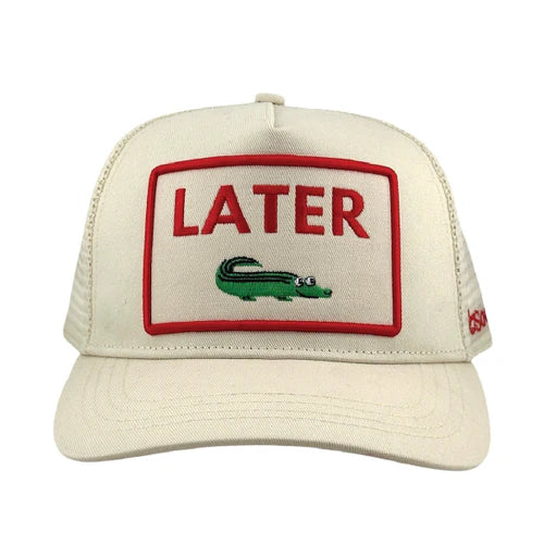 Soulbyrd 'Later Gator' Trucker Hat-Ivory