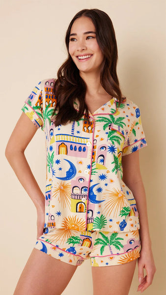Cat's Pajamas Moroccan Magic Pima Knit Short Set