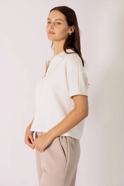 P. Cill Millie Short Sleeve Zip Top