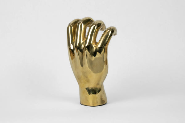 PRIZE Bear Claw Hand Sign Sculpture in Brass