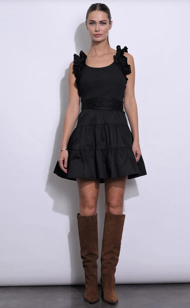 Karina Grimaldi Rania Mini Dress-Black