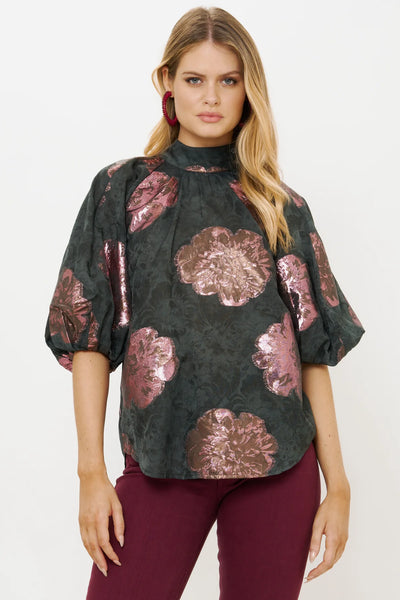 Oliphant Button Neck Blouse