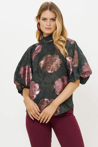 Oliphant Button Neck Blouse