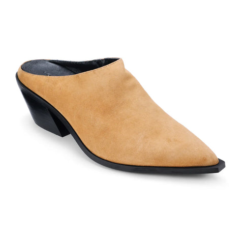 Yosi Samra Savile Pointed Toe Mule in Whiskey Suede