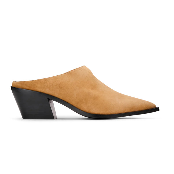 Yosi Samra Savile Pointed Toe Mule in Whiskey Suede
