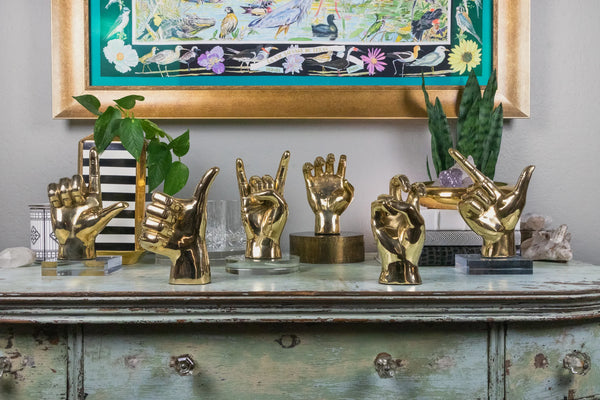 PRIZE Bear Claw Hand Sign Sculpture in Brass