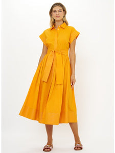 Oliphant Belted Shirt Dress-Tuki Marigold