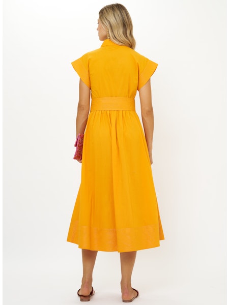 Oliphant Belted Shirt Dress-Tuki Marigold