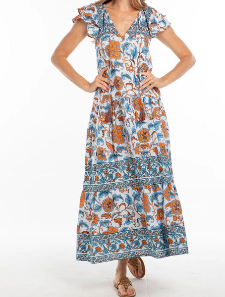 Bindu Anabella Dress-Celeste Orange