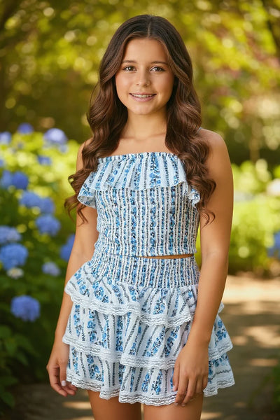 Flowers By Zoe Printed Ruffle Top