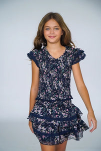 FBZ Chiffon Navy Lace Skirt
