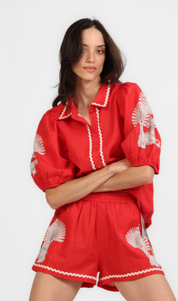 Las Surenas Balloon Shirt -Cleo Panther