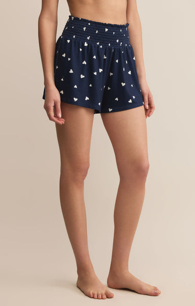 Z Supply Dawn Heart Shorts-Navy