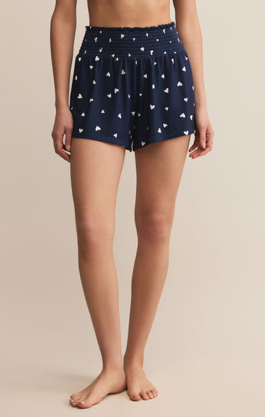 Z Supply Dawn Heart Shorts-Navy