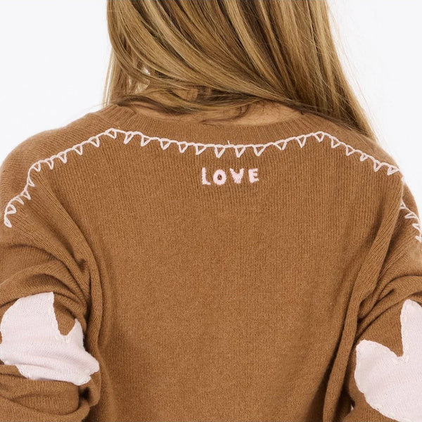 Kerri Rosenthal Deep V Neck Love Sweater