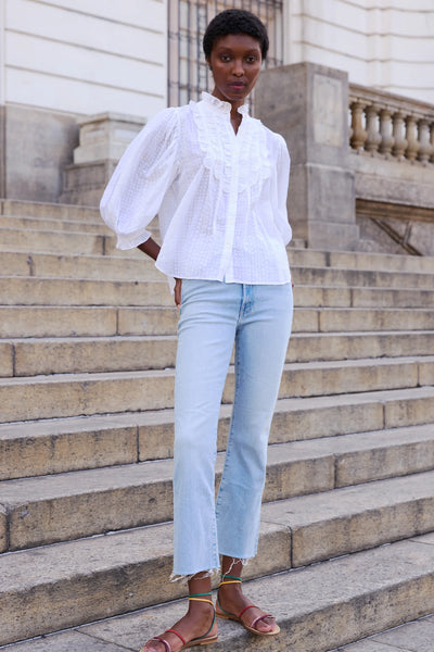 Oliphant Ruffle Front Blouse