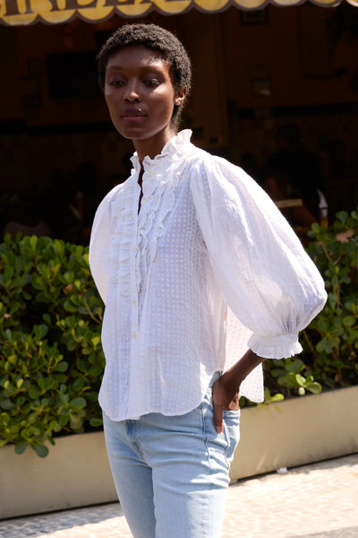 Oliphant Ruffle Front Blouse