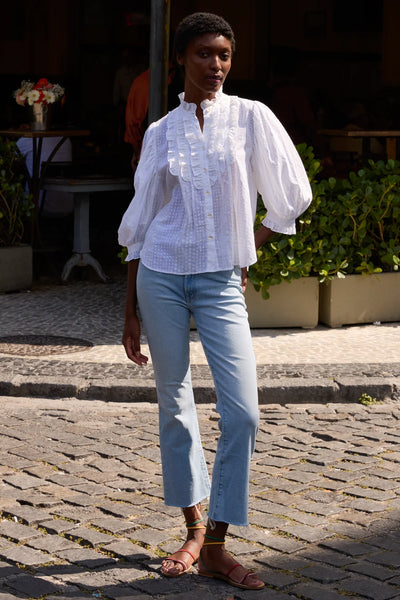 Oliphant Ruffle Front Blouse