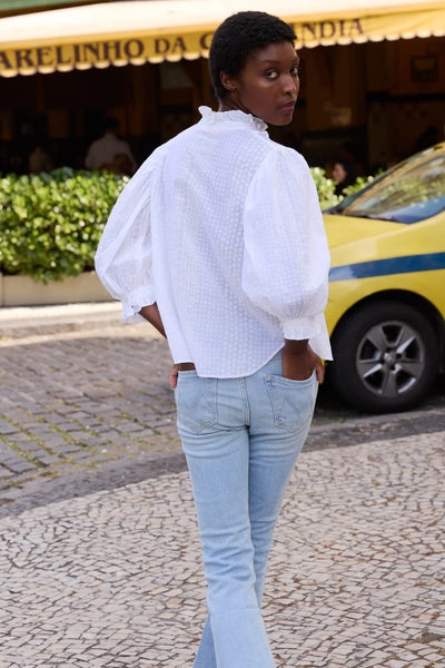 Oliphant Ruffle Front Blouse