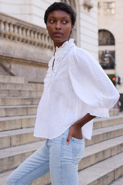 Oliphant Ruffle Front Blouse