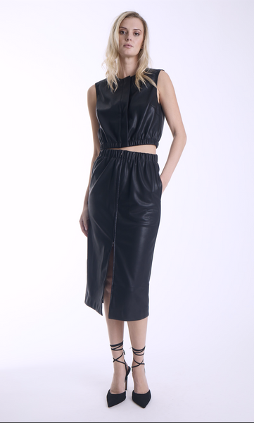 Karina Grimaldi Enzo Vegan Leather Top
