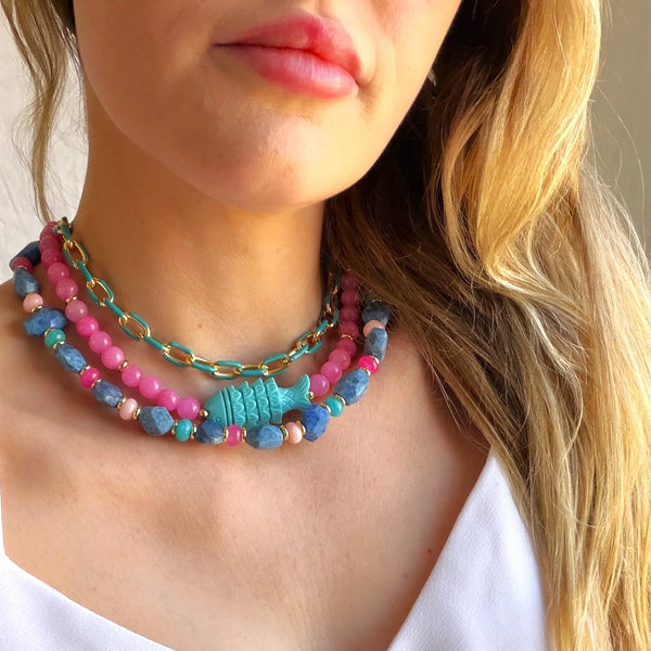 The Silver Wren Essie Beaded Fish Necklace