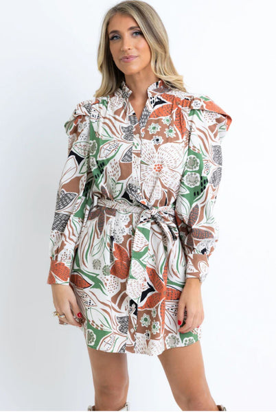 Karlie Floral Poplin Shirt Dress