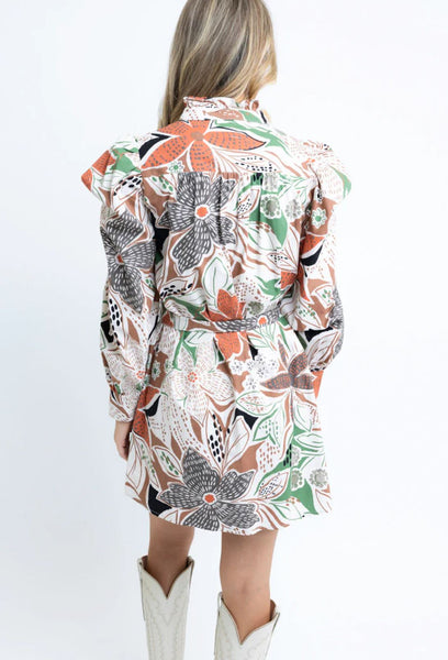 Karlie Floral Poplin Shirt Dress