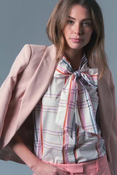 The Shirt 'French Bow Shirt' -Multi Plaid