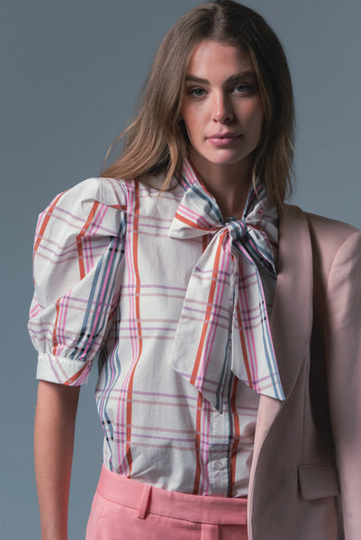 The Shirt 'French Bow Shirt' -Multi Plaid